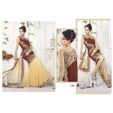 Brown Z PLUS DETAILED EMBROIDERED WEDDING WEAR DRESS 